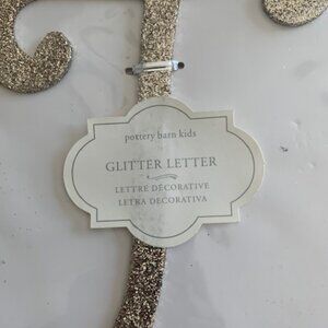 Pottery Barn Emily Meritt gold Sequin Letter T - New